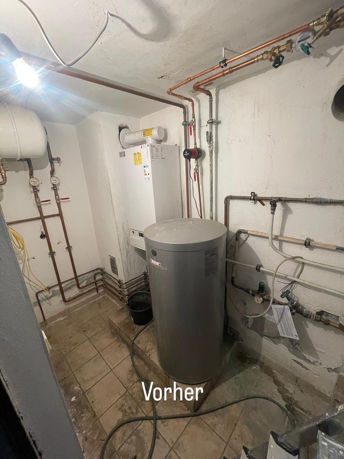 Vorher: Warmwasserspeicher-Austausch