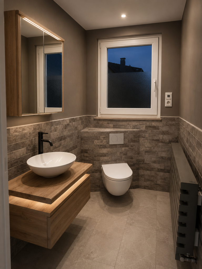 Modernisiertes Badezimmer in Bruchköbel, umgesetzt von BLK Haustechnik